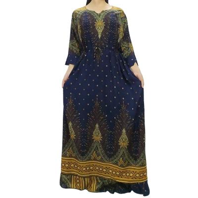 China Anti-Static Muslim Arabic Ladies Half Sleeve Arab Ladies Clothing Dresses for sale