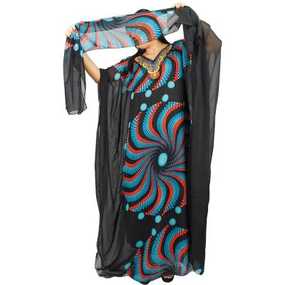 China Polyester Turban Woman African Boubou Lady Long Kaftan Moroccan Kaftans for sale