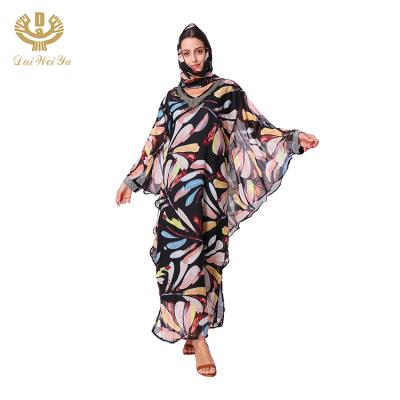 China New Fashion Elegant African Clothing Woman Muslim Ladies Long Sleeve Muslim Dress With Hijab for sale