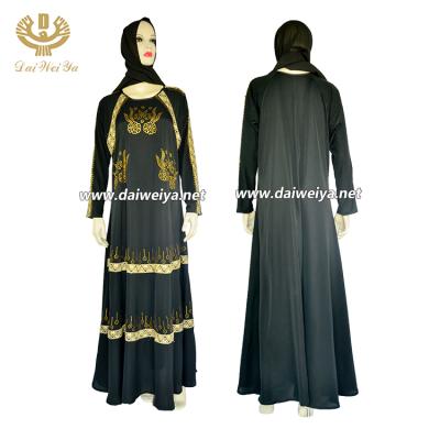 China Black Turkish Dress Chad Muslim Robe Hijab Dress Abaya Wear With Stone M/L/XL/2XL for sale