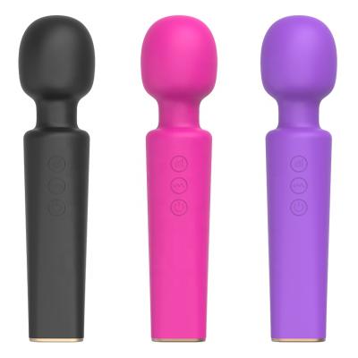 China Body 1500mAh USB Rechargeable 8 Patterns Strong Vibration Wand Massager Speeds 20 For Women for sale