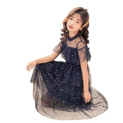 China 2023 Hot Cake Tulle Dress Breathable Round Collar Short Sleeve Princess Dresses Many Layers Sequin Girls for sale