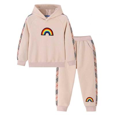 China Wholesale Washable Compound Pullover Hoodies Winter Velvet Two Piece Children's Clothing Set For Girls for sale