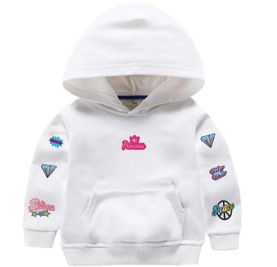 China Latest Breathable Custom Embroidery Patch Cotton Pullover Girls Clothes Girls Cute Hoodie Sweatshirt for sale