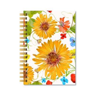 China Yarn O Binding Hardcover Stationary Spiral Journal 100gsm 120gsm Dotted Grid Line A5 Leather Notebook for sale