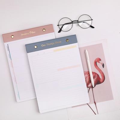 China Easy to tear off custom printed notepad 100gsm Morandi PU paper B5 size leather color free sample tear to make for sale