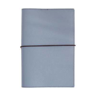 China Travel detachable simple portable diary retro style bandage/loose-leaf INS PU leather strap binder notebook for sale