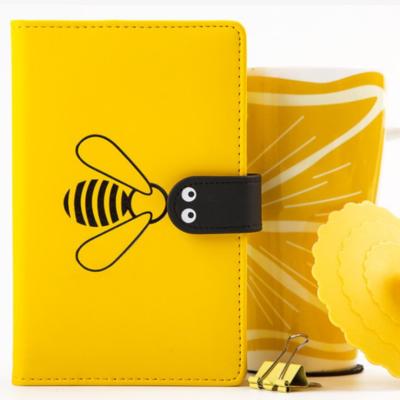 China Pen Pocket /Ribbon Brand 2022 Lovely Bee Stationery Supplies A6 Page Japanese Checkered Planner Notebook for sale