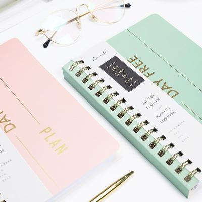 China A5 Hardcover Notebook Simple Design Spiral Planners With Daily Weekly Plan Custom Logo for sale