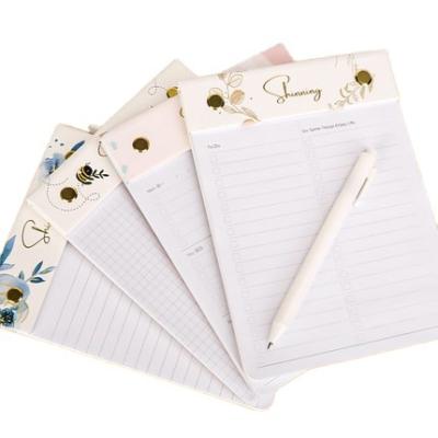 China New Design Custom Simple PU Leather Loose Leaf Color Stamping Notepads Memo Pad For School for sale