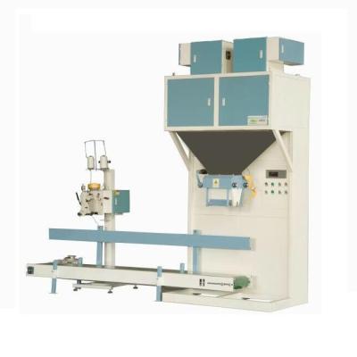 China Granules Double Bins DCS 10-90kg/bag Automatic Weighing Packing Sewing Machine For Pellets Granules Powder for sale