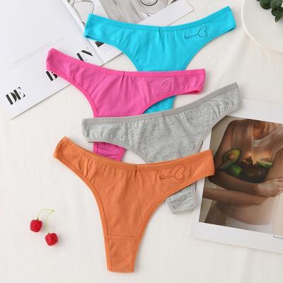 China Anti-Static Women's Underwear Low-waist Young Women's Cotton Panties Women's Top Embroidered Breathable Thongs for sale