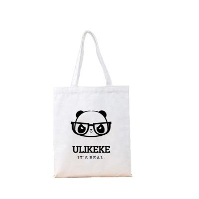 China Plain Shopping Bag Ulikeke Custom Printed Cotton Canvas Plain Grocery Tote Bag for sale