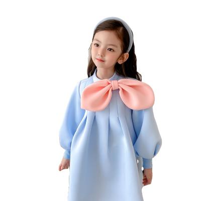 China Viable Girls Bow Long Sleeve Princess Dress Girls Baby Birthday Dress 2021 New Children's Dress for sale