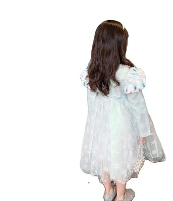 China Sustainable New Autumn 2021 Children's Long Sleeve Bubble Sleeve Gauze Dress Dress for sale