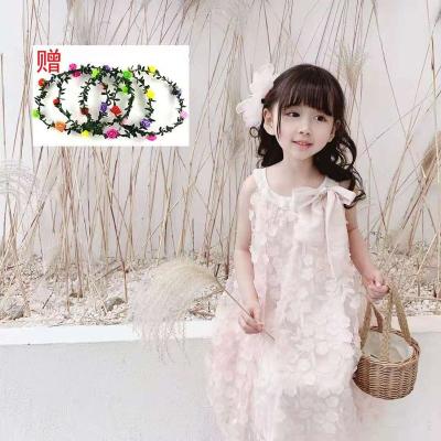 China 2021 Breathable Tulle Party Girl Princess Elegant Net Sleeveless White Dress for sale