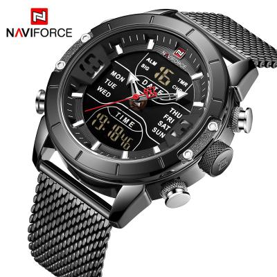 China Full Band Mens Watch 30M Waterproof Multi-Function LCD Display 30M Waterproof Multi-Function Sport Stainless Steel BB Naviforce 9153S Milanese Calendar Watch for sale