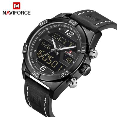 China Dual Atmosphere Fashionable Liquid Crystal Timing Waterproof Men's Luminous Quartz 3 Calendar Full Movement Naviforce 9128 Sports Watch for sale