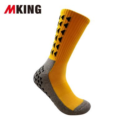 China Disposable Custom Anti-skid Sports Soccer Sock Breathable Terry Crew Grip Basketball Football Socks for sale