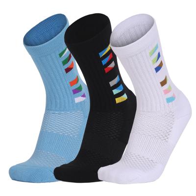 China QUICK DRY Custom Thick Padded Good Basketball Socks Mens White Cotton Cozy Crew Socks for sale