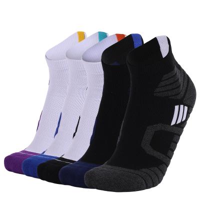 China QUICK DRY Cotton Nylon Mens Heel Cushion Short Socks Low Cut Running Soccer Basketball Padded Ankle Socks for sale