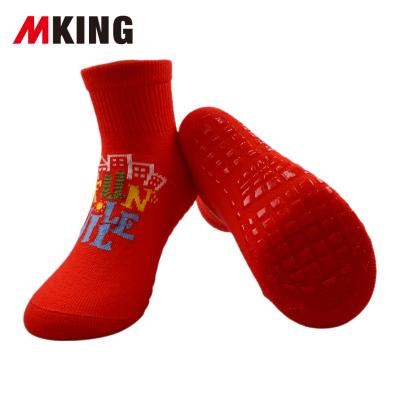 China Disposable Colorful Anti-slip Indoor Black Sports Cut Low Park Ankle Jump Boots Kids Trampoline Socks for sale