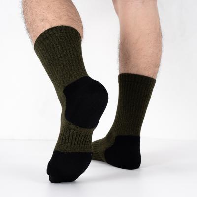 China Viable Bulk Buy S Brown Gray Crew Socks Premium Men's Cushioned Boot Casual Thick Mid Cotton Athletic Crew Socks for sale