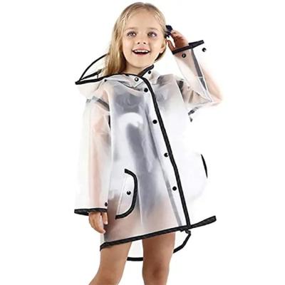 China Bachelor's Rainwear High Quality Customized Logo Printed Children's Raincoat Translucent Poncho Durable for sale