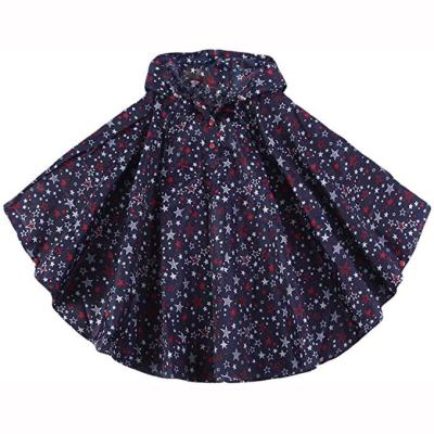 China Wholesale Children's raincoat girls raincoat bachelorette clothes raincoat coat star printed children raining hat for sale