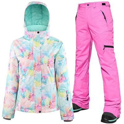 China Waterproof Women Waterproof Winter Ski Jacket And Pant Suit Set for sale