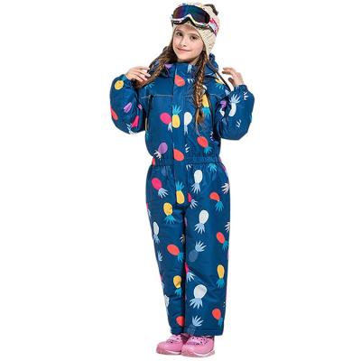 China Kids Girl Colorful One-piece Waterproof Waterproof Children Ski Suit for sale