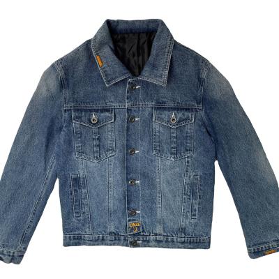 China High Quality Simple Casual Joker Man Customation Denim Lattice Jean Jacke Coats Antibacterial Lapel Blue Men Jacket Plus Size Men's Coat Jean Jacke Coats for sale