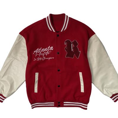 China Wholesale Custom Fashion Embroidered Sleeves Logo Plus Size Vintage Letterman Leather Coat Baseball Coat Mens Jacket for sale