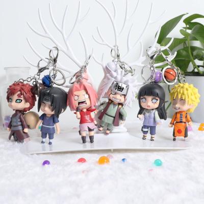 China Anime Sasuke Itachi Kakashi 3D Doll Keychains Custom Metal Ring Silicon Pendant Keychain Bag Key Hanging Accessories Souvenir Gifts for sale