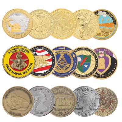 China Europe No Min Custom Collectible Old Cheap 3D Metal Commemoration Coin Challenge Coin Old With Souvenir Logo for sale