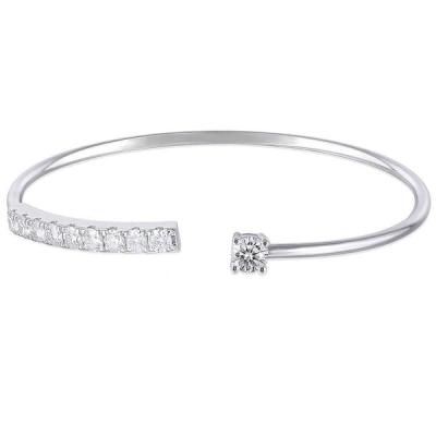 China KIBO Ring Design 14K White Gold 1.9ctw 6.5mm Moissanite CLASSIC Link Bracelet for sale