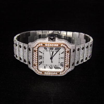 China Automatic Date KIBO Hip Hop Luxury Design Customized Iced Out Diamonds Moissanite Diamond Lab Watch for sale