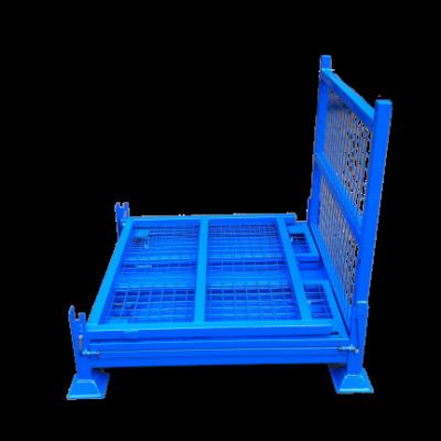 China Single Sided Collapsible Metal Pallet Storage Cage Pallet Box for sale