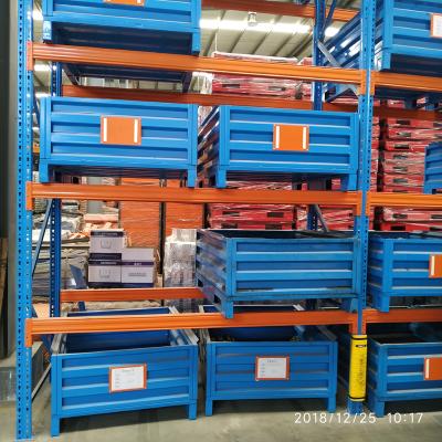 China Pallet Cage Warehouse Industry Metal Folded Heavy Duty Folding Pallet Storage Cage Storage Pallet Box Metal Cage for sale