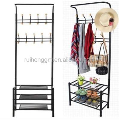 China Home or office use for coats multifunctional metal shoes storage shelf clothes stand up coat rack for sale