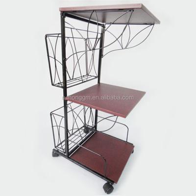 China 3 Tier Sofa Side Table Convertible Multifunctional Removable Rolling Magazine Table for sale