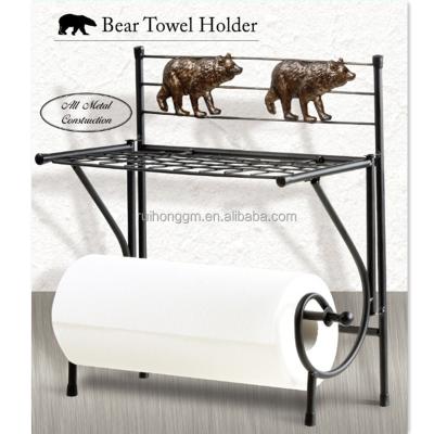 China RH-4726 Bear Shape Metal Bathroom Tissue Rack Eco - Friendly Towel Rack for sale