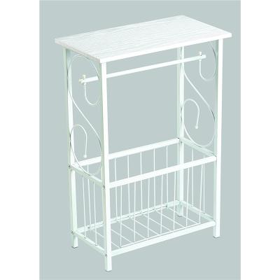 China RH-4961New Modern Metal Scroll Design Bathroom Magazine Storage Table Organizer for sale