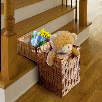 China RH-4564 Large Viable High Quality Wholesale Willow House Staircase Storage Wicker Baskets for sale