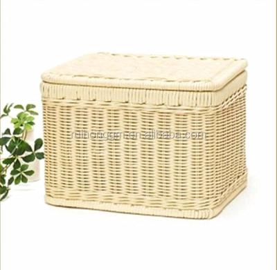 China RH-YF11 Large Sustainable Rattan Storage Basket High Quality Rectangular Storage Box for sale