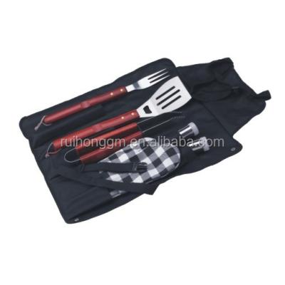 China Easily Cleaned Hot Sale RH-SU120-5 Snap On BBQ Tool Kit With Nylon Bag BBQ Tool for sale