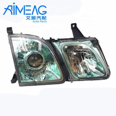 China Led for Le xus LX470 headlights green bottom exterior plastic/glass headlights headlamp Le xus LX470 for sale