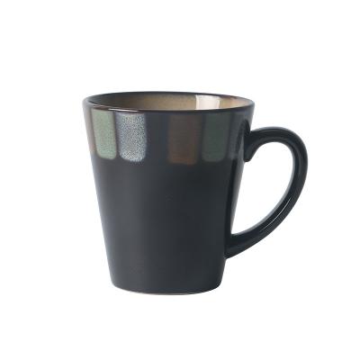 China Stocked Wholesale Customized Good Quality Black Coffee Porcelain Ceramic Mugs for sale