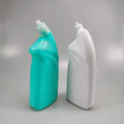 China 600 ml lege Hdpe plastic toiletreinigerfles voor vloeibare wasmiddelen met aangepaste etiketten Te koop