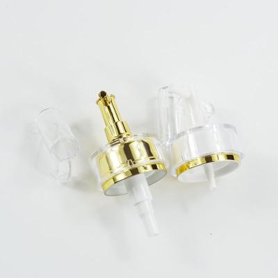 China Plastic Cap Luxury 24mm UV Plating Gold Color Lotion Dispenser Pump for Acrylic Bottle for sale